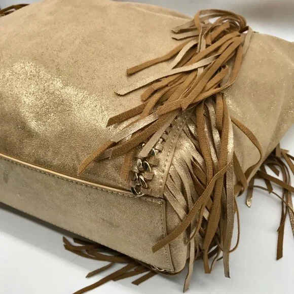 Lilly Pulitzer Metallic Gold Fabric Fringe Tote Bag - Picture 6 of 10